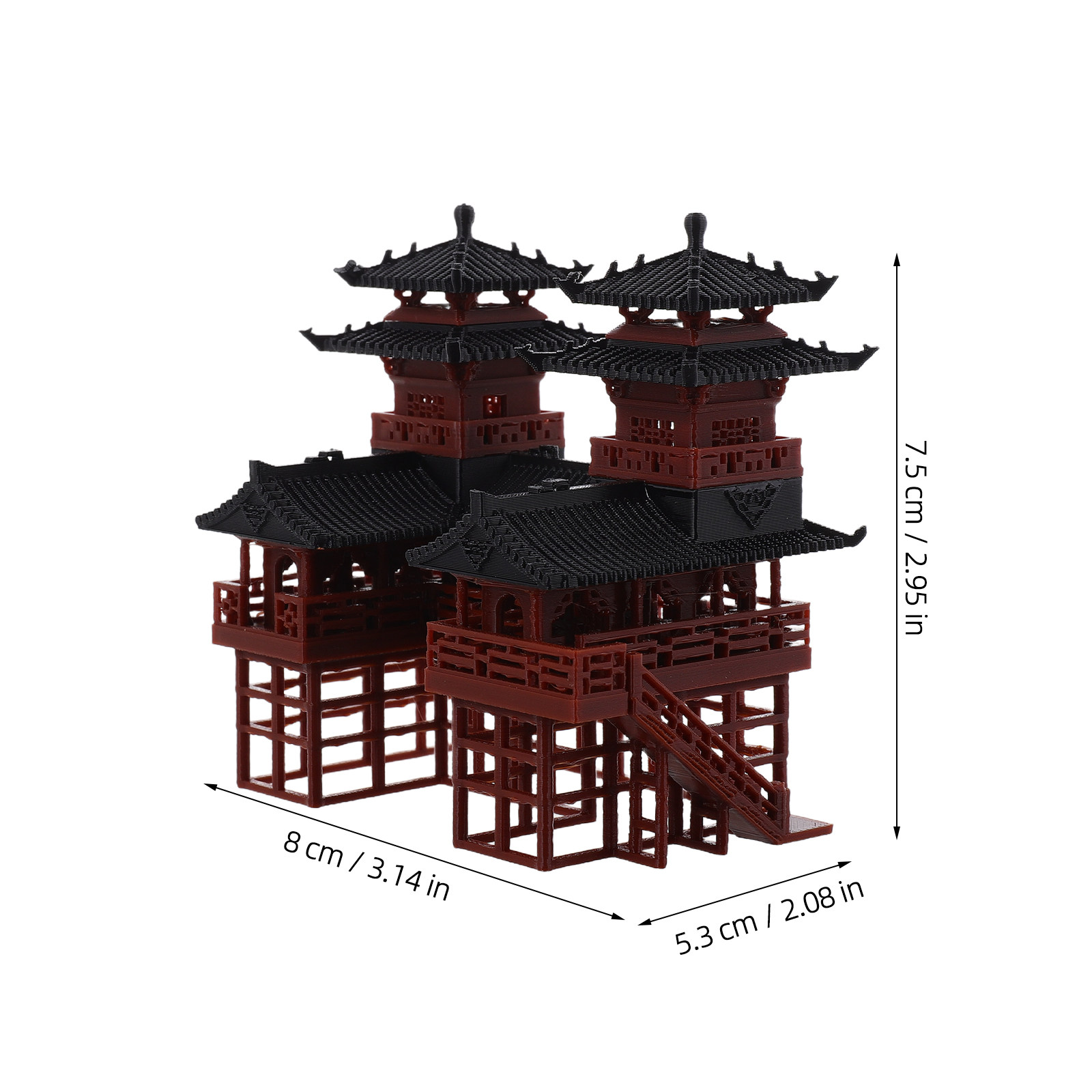 Pequeña estatua de dos pagodas - Bonsai Garden Landscape Design reseña y precio