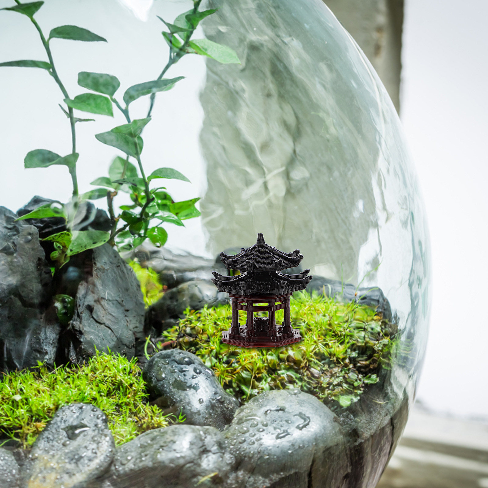 Pequeña estatua de pabellón de - Bonsai Garden Landscape Design reseña y precio
